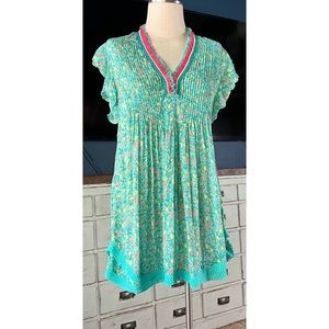 Poupette St Barth Sasha Botanical Fruit Lemon Dress L